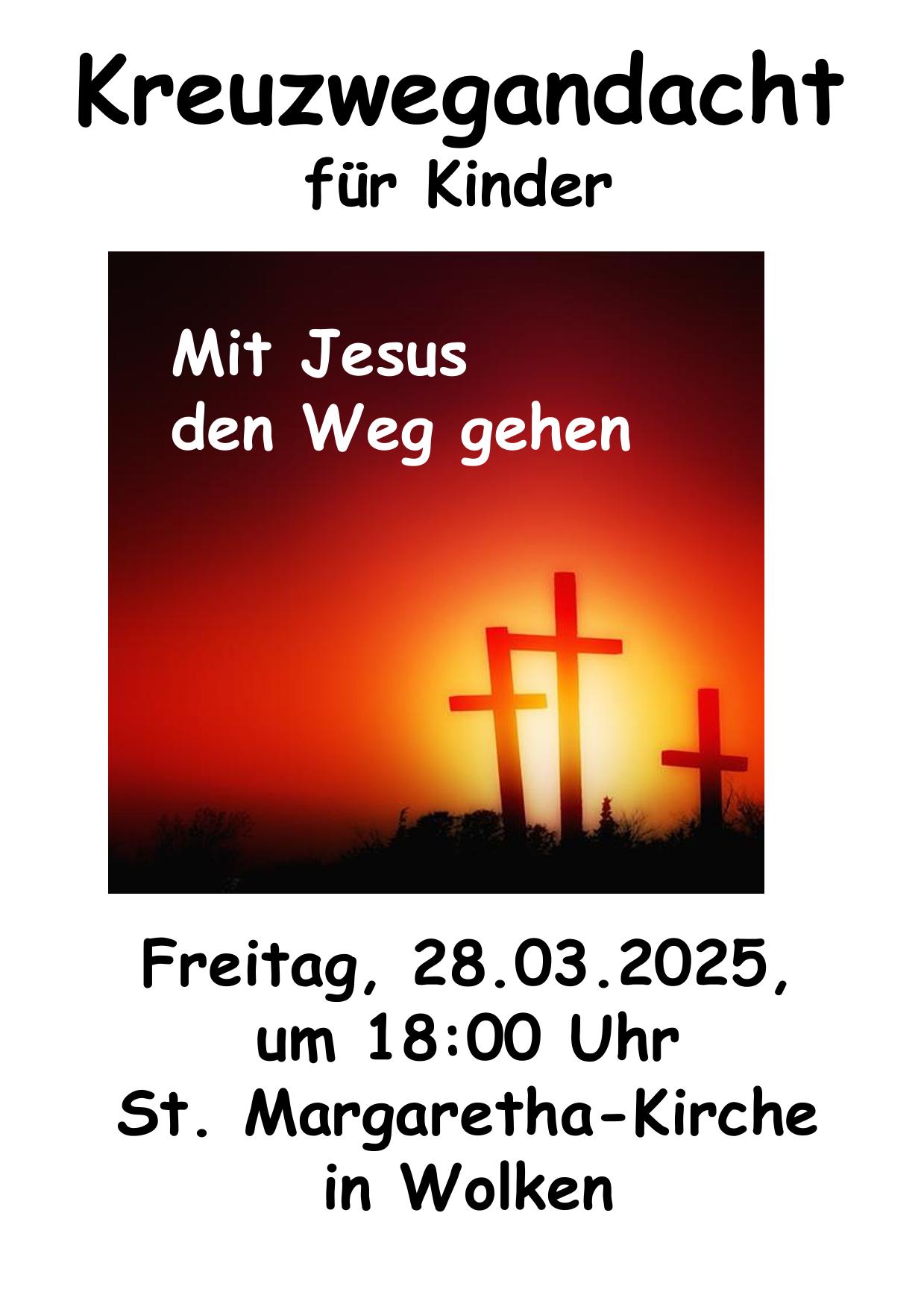 Kreuzwegandacht für Kinder in Wolken