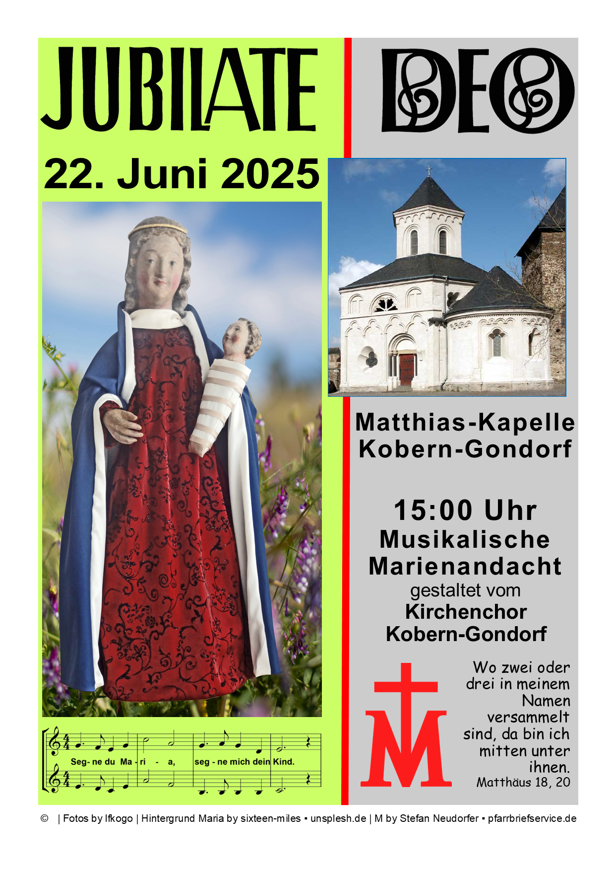 Plakat Musikalische Marienandacht Matthias-Kapelle in Kobern