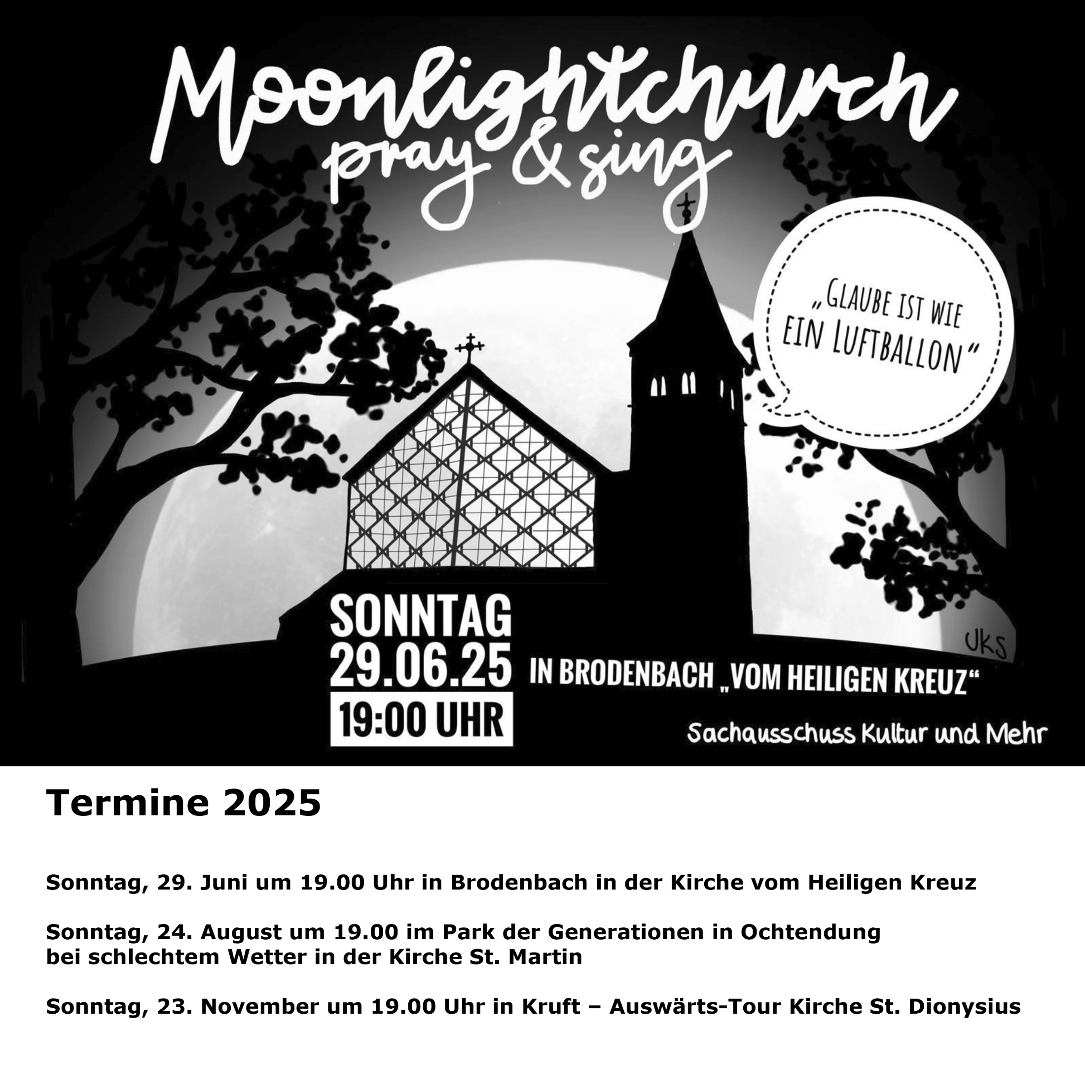 Plakat Moonlight Church Brodenbach