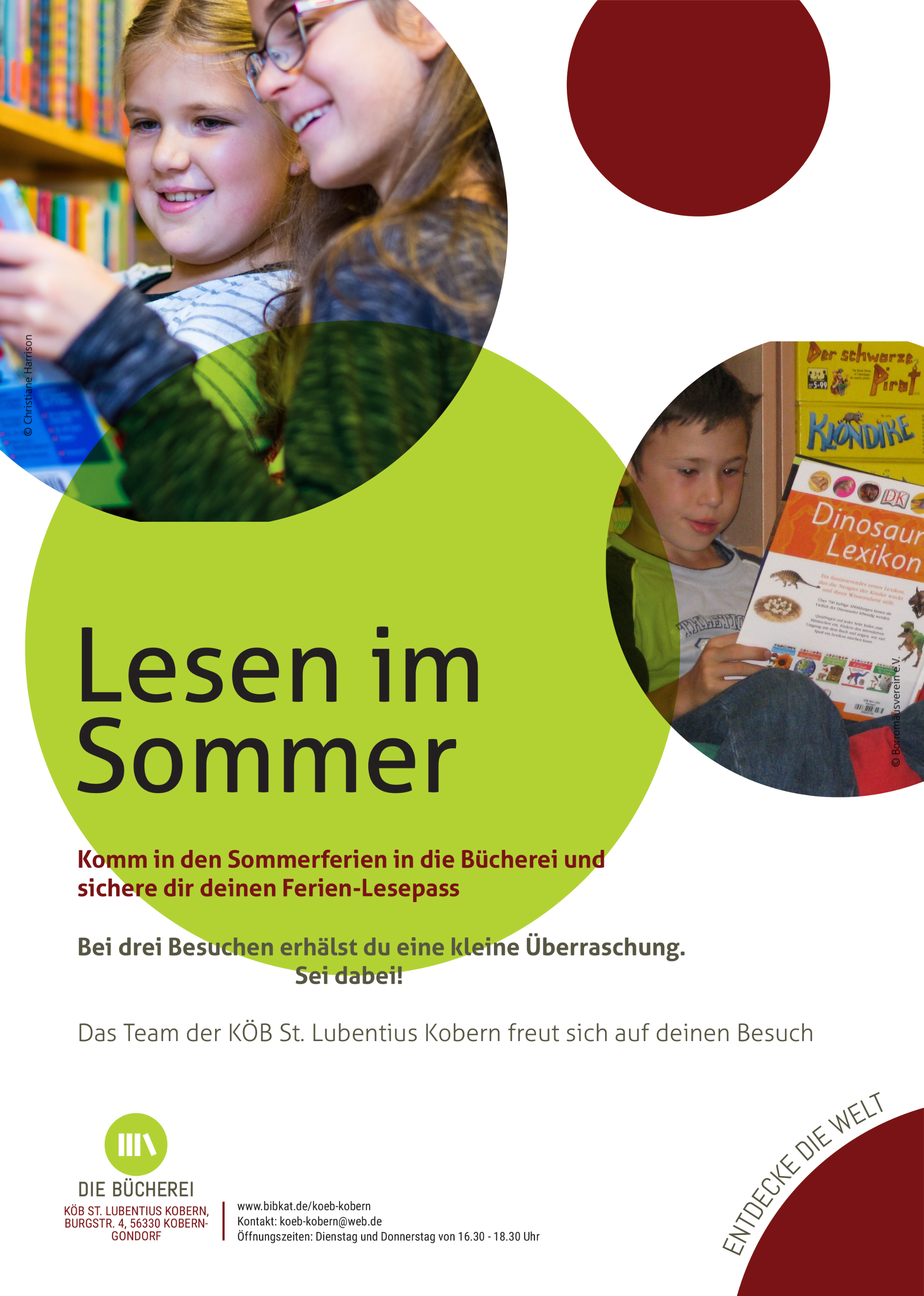 Plakat mit Bildern und Text
