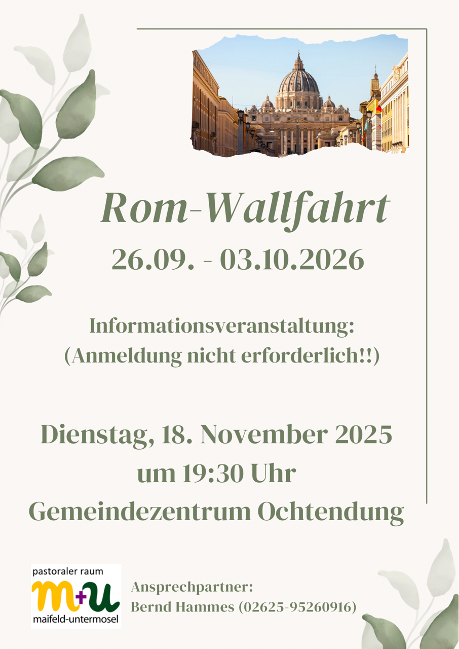 Plakat Infoveranstaltung Rom-Wallfahrt 2026