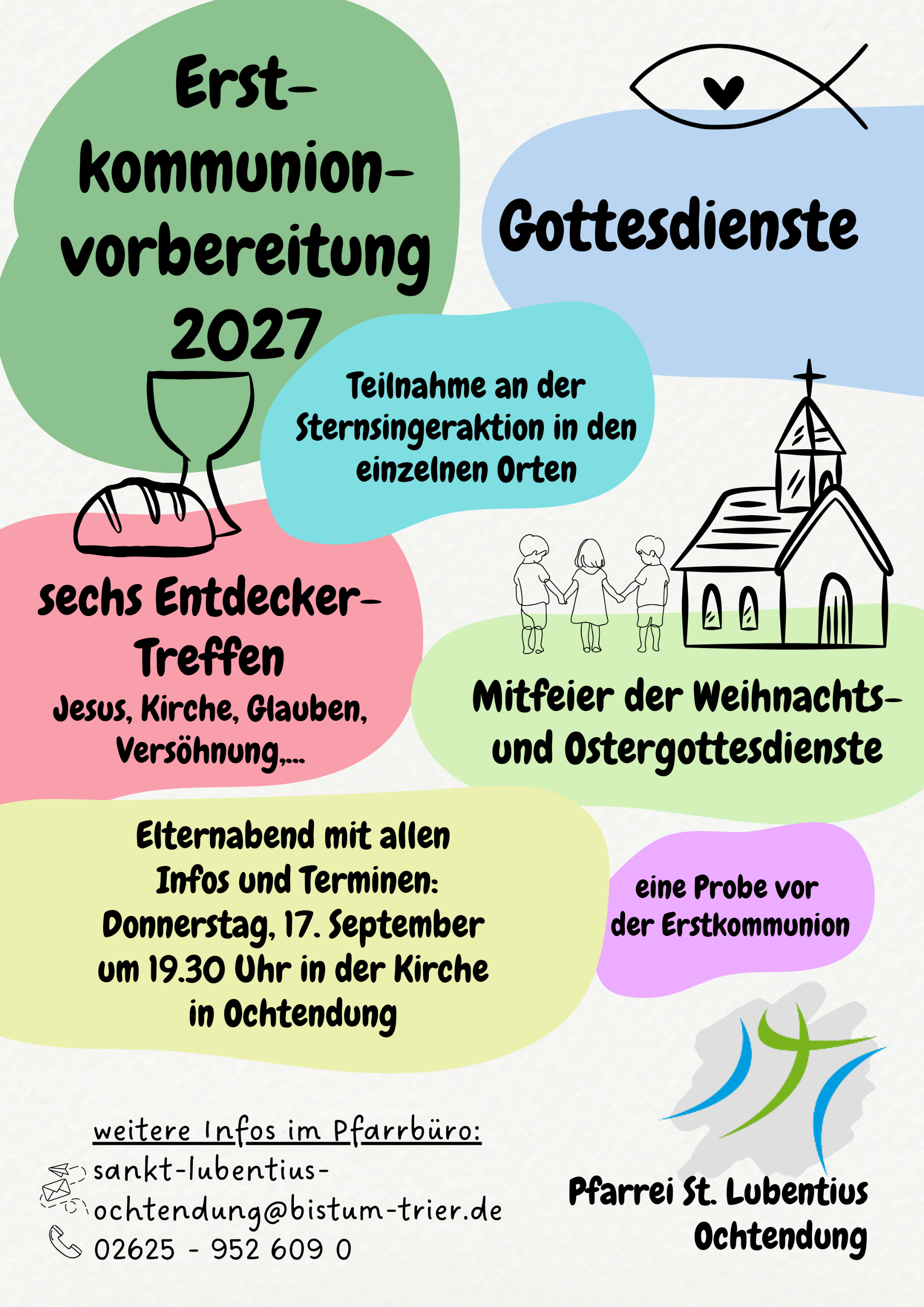 Schematische Beschreibung der Bausteine der Erstkommunion